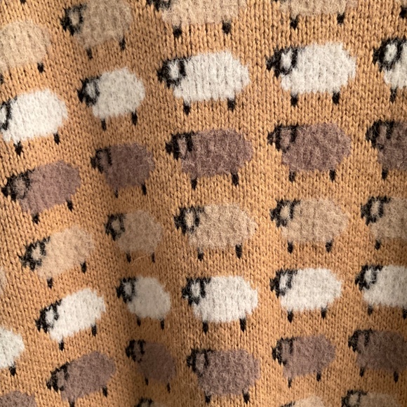 ZARA Jacquard Sheep Print Sweater - Picture 7 of 8